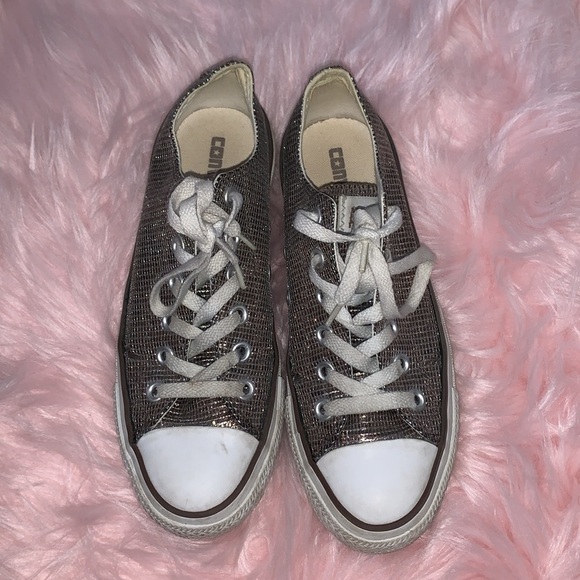 Brown Sequin Sparkly low top Converse Sneaker - Picture 2 of 4